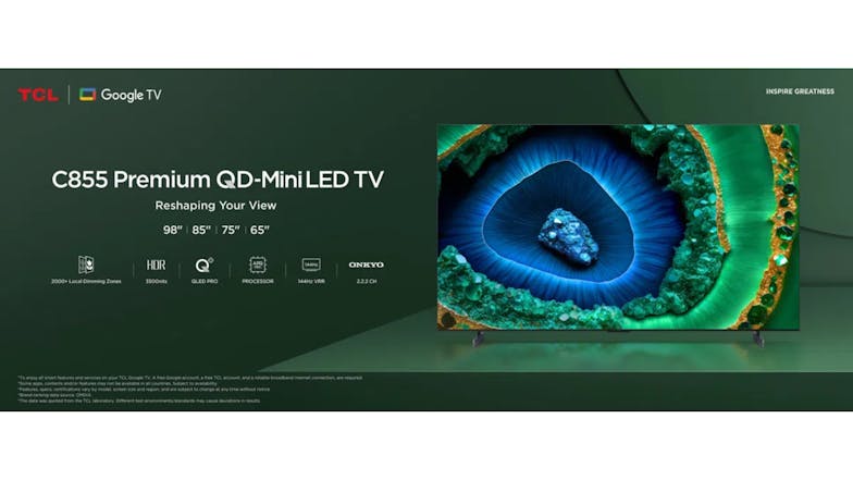 TCL 85" C855 Smart 4K Google QLED Mini-LED TV (2024)