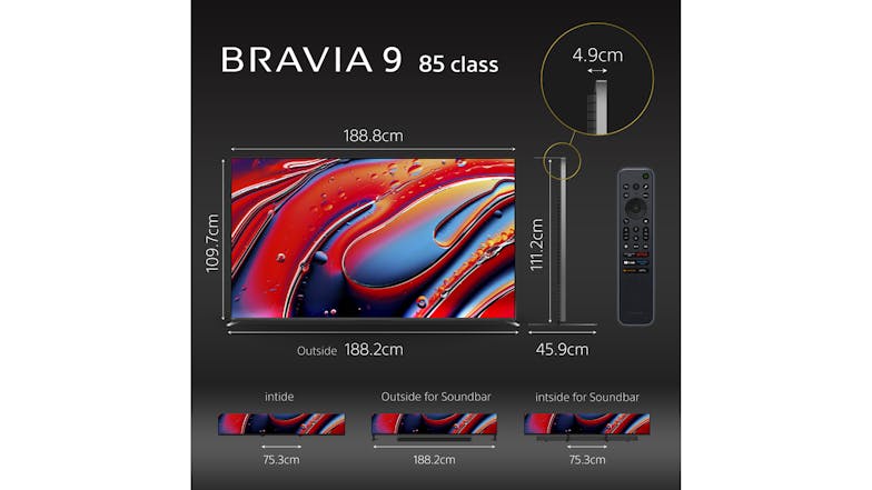Sony 85" BRAVIA 9 Smart 4K Google QLED Mini-LED TV (2024)