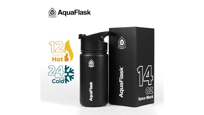 AquaFlask Original Water Bottle 414ml - Space Black