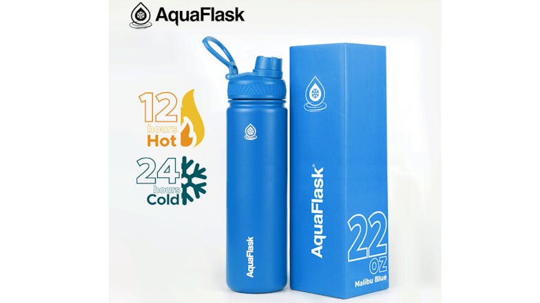 AquaFlask Original Water Bottle 650ml - Malibu Blue