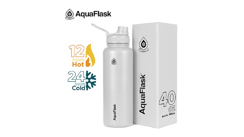 AquaFlask Original Water Bottle 1.18L - Arctic White