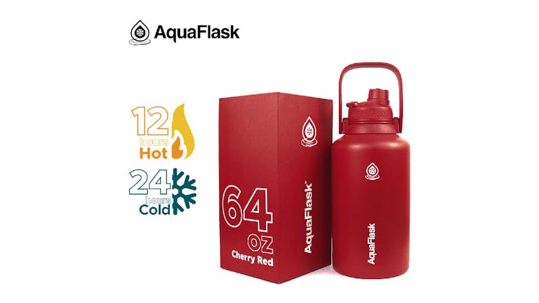 AquaFlask Original Water Bottle 1.89L - Cherry Red