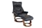 Orebro Leather Chair and Footstool - Snow