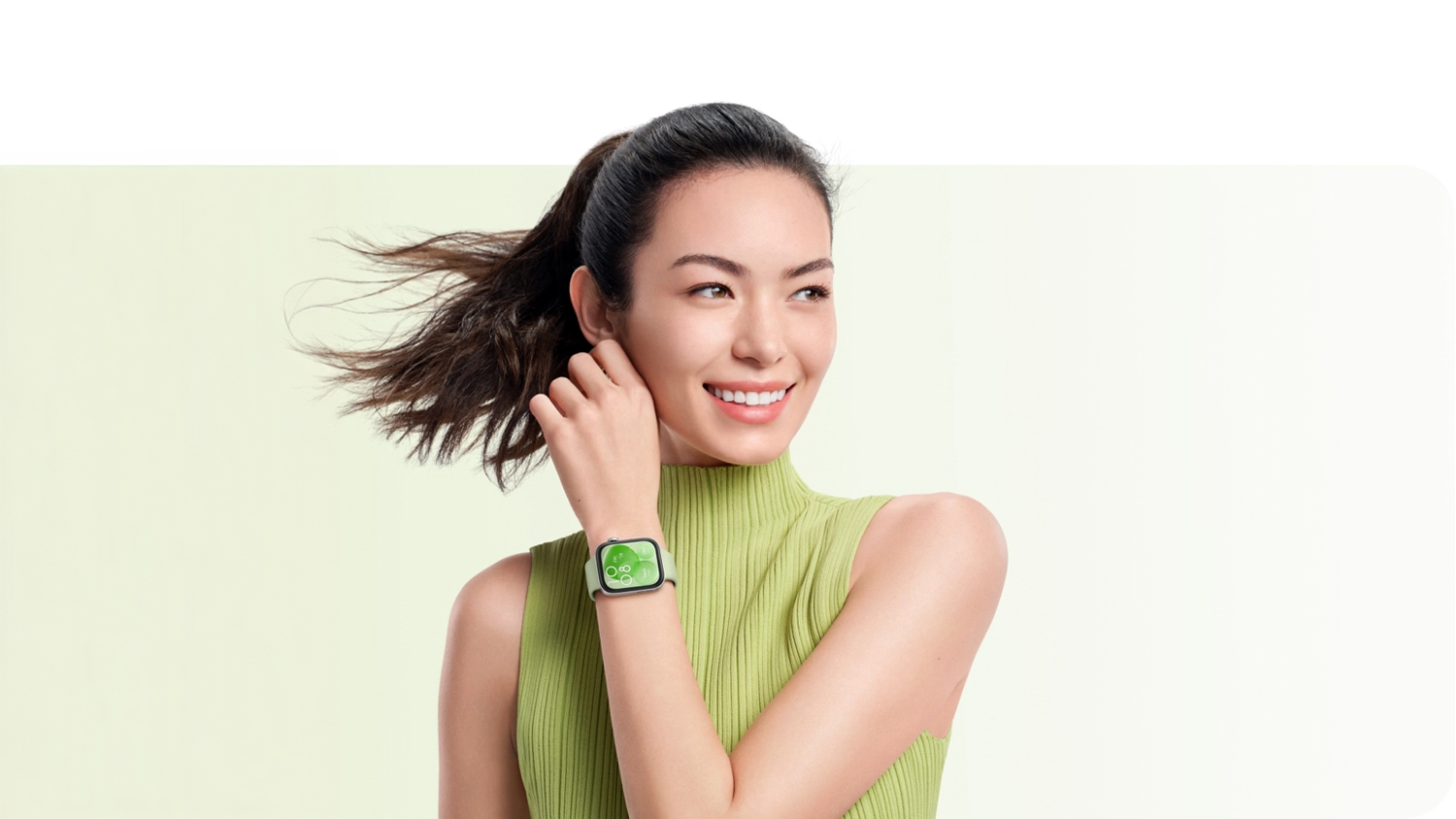 Huawei Watch Fit 3 Smartwatch - Aluminium Alloy Case with Green Fluoroelastomer Strap (GPS, Bluetooth)