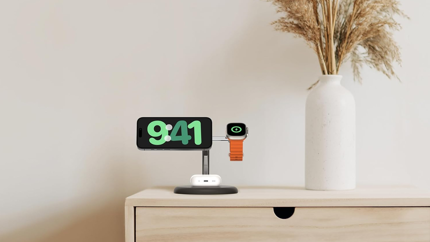 Belkin BoostCharge Pro 15W 3-in-1 Magnetic Wireless Charging Stand with Qi2 - Black