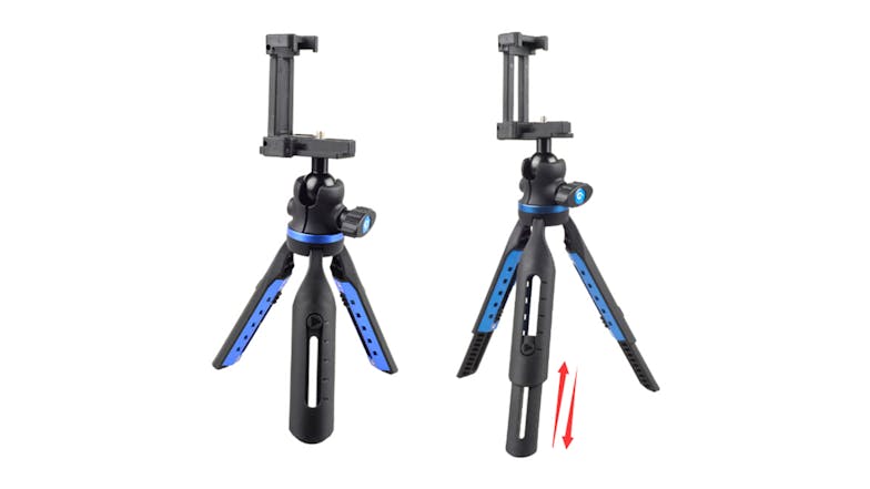 Apexel Mini Retractable Tripod for Mobile Phone/DSLR Camera - Black/Blue (APL-JJ06)