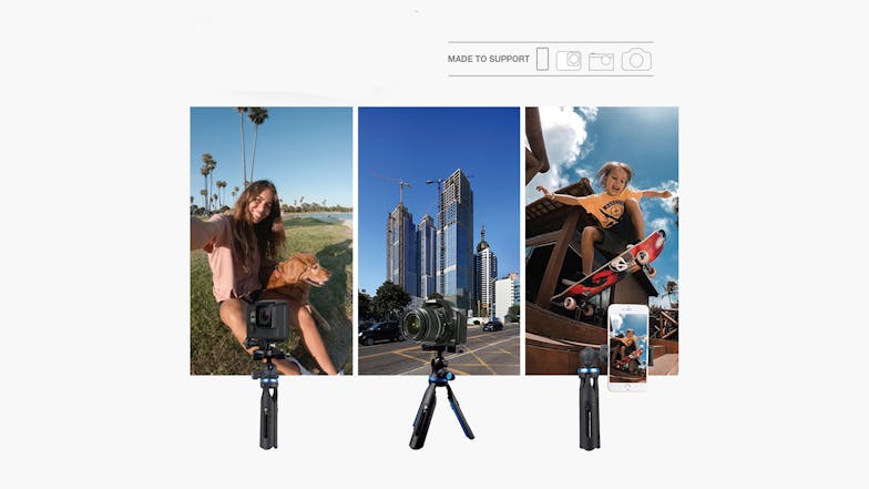 Apexel Mini Retractable Tripod for Mobile Phone/DSLR Camera - Black/Blue (APL-JJ06)