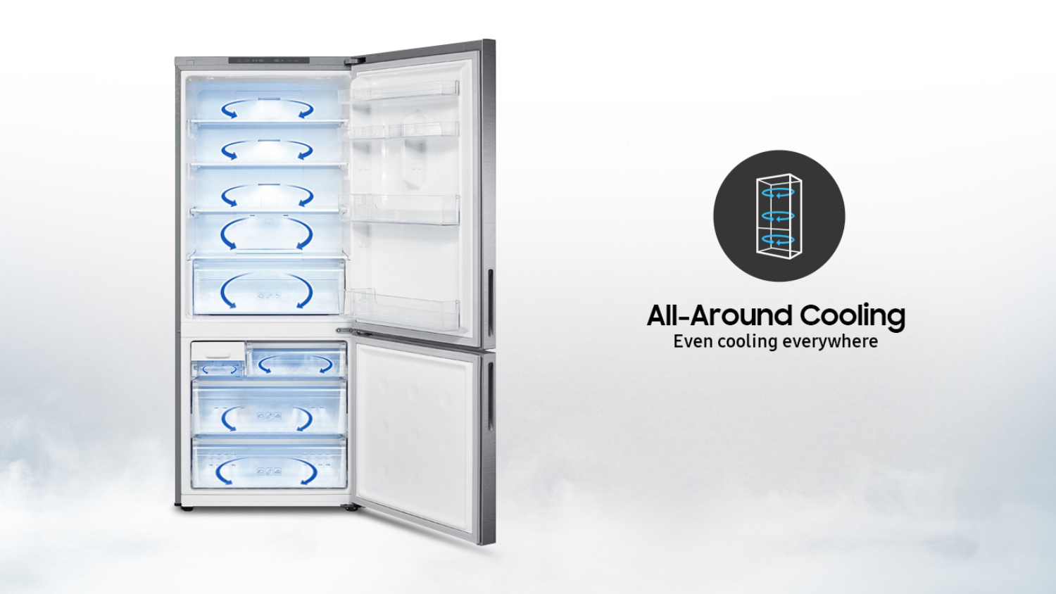 Samsung 427L Bottom Mount Fridge Freezer Black (RL40B4SBAB1/SA) Harvey Norman New Zealand