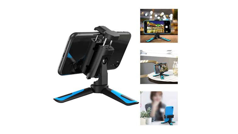 Apexel Mini Tripod Stand for Mobile Phone - Black/Blue (APL-JJ08)