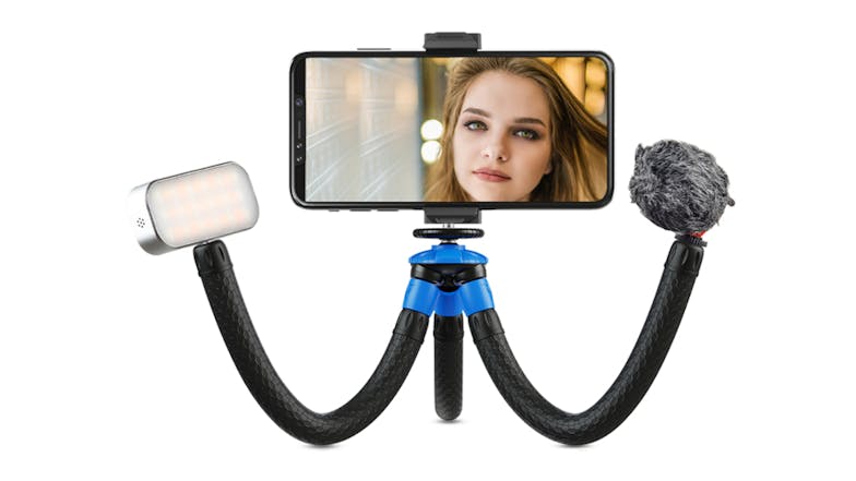 Apexel Portable Detachable Octopus Tripod for Mobile Phone/Camera - Black/Blue (APL-JJ07)