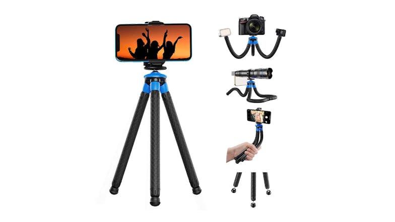 Apexel Portable Detachable Octopus Tripod for Mobile Phone/Camera - Black/Blue (APL-JJ07)