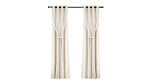 Artiss Multi-Layer Eyelet Sheer Curtains with Blackout Lining 132 x 213cm 2pcs. - Beige