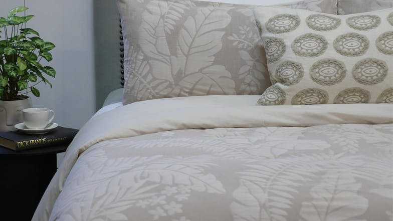 Fern Natural Duvet Cover Set by L'Avenue - King