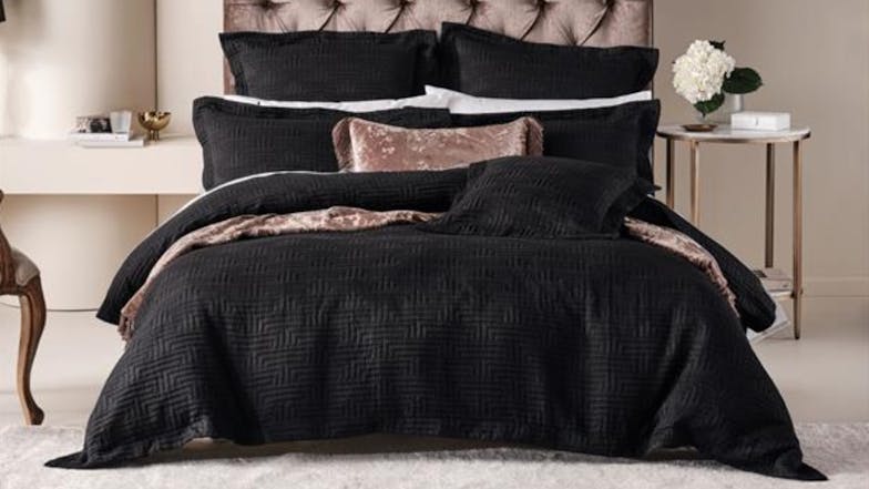 Winston Black Coverlet Set by L'Avenue - King/Super King