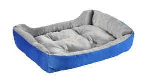i.Pet Plush Bolster Dog Bed 71 x 58 x 15cm - Blue