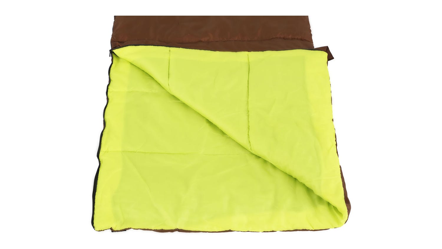 Weisshorn Foldout Zipper Sleeping Bag Double - Brown/Green