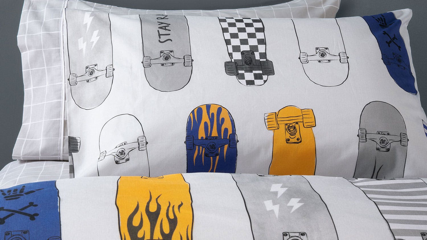 City Skater Duvet Cover Set by Squiggles - Double