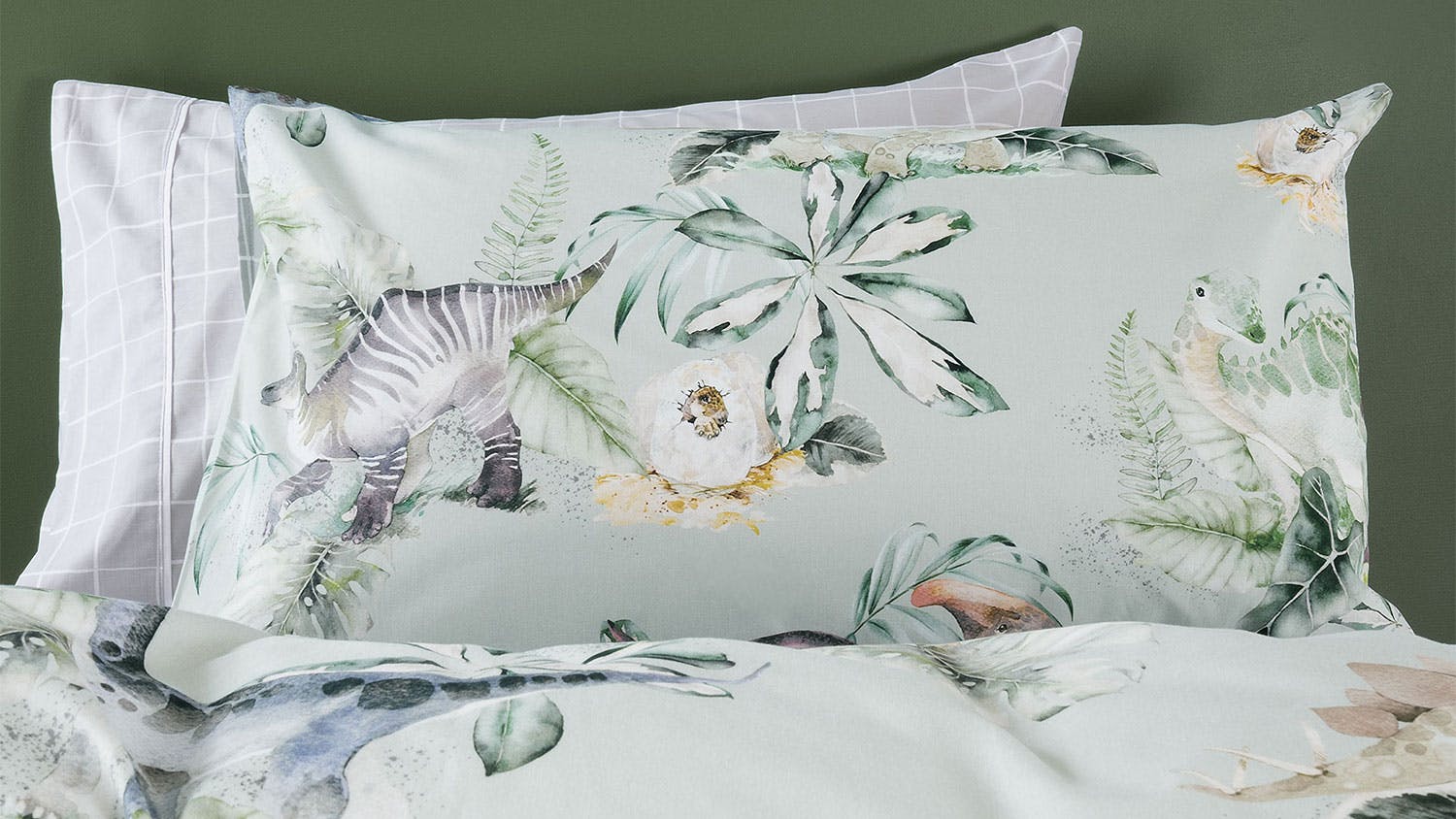 Dino Jungle Duvet Cover Set by Squiggles - Double