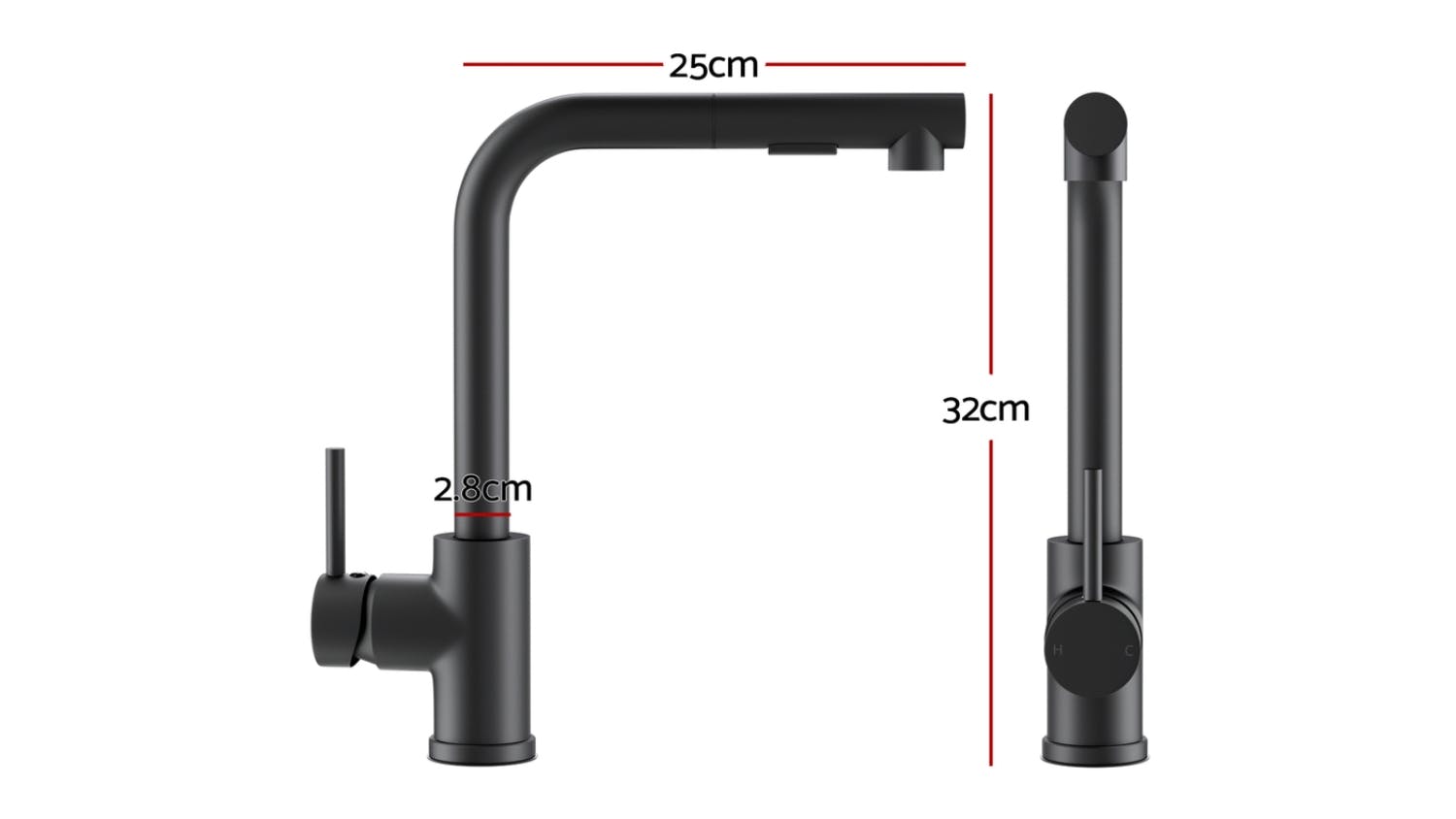 New Aim Right-Angle Kitchen Tap - Black