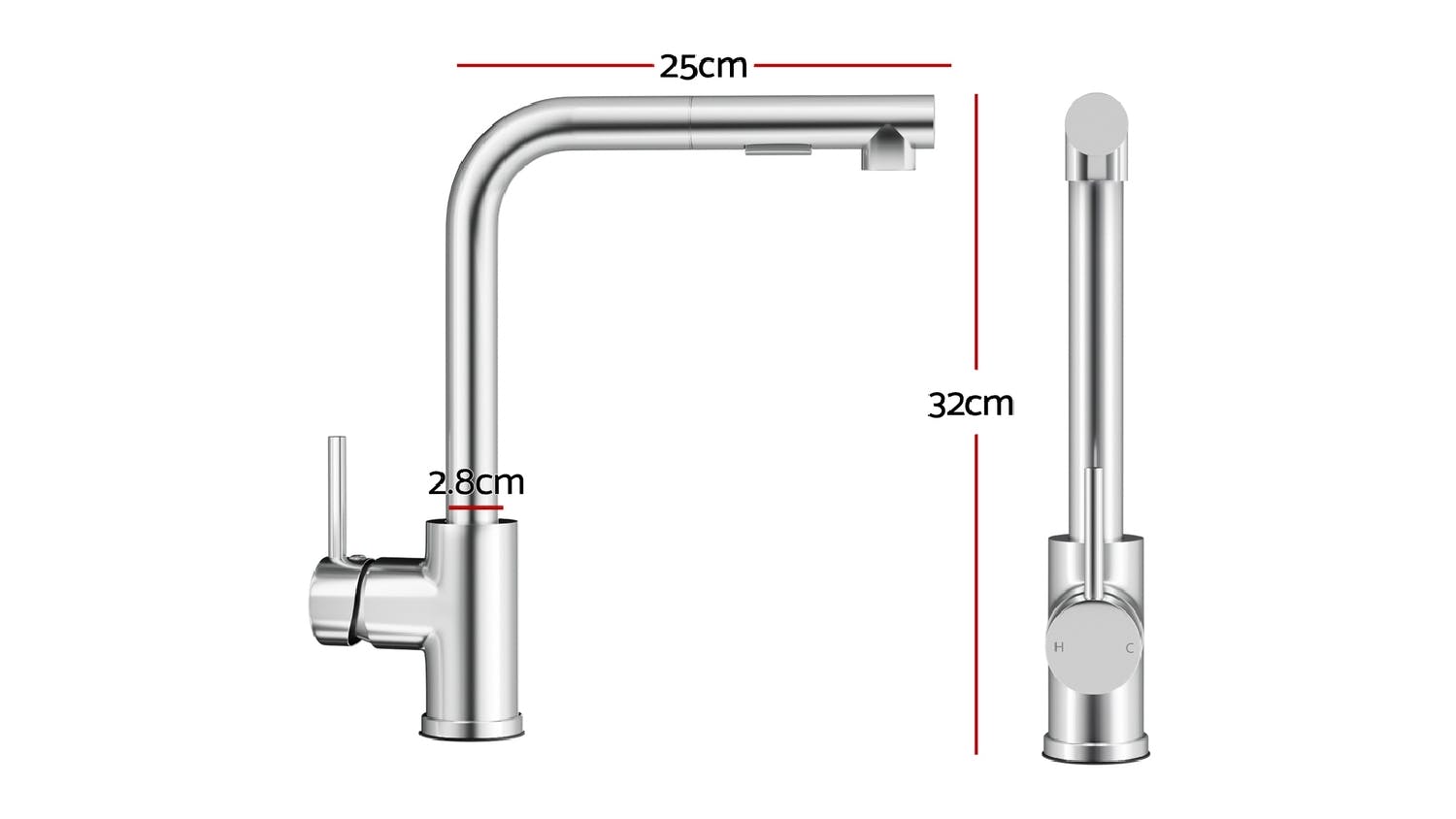 New Aim Right-Angle Kitchen Tap - Chrome