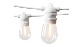 New Aim Outdoor LED S14 String Festoon Lights 50m - Warm White/Black