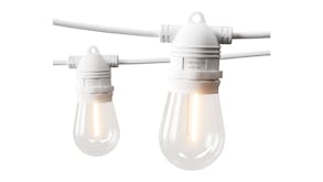 New Aim Outdoor LED S14 String Festoon Lights 59m - Warm White/Black