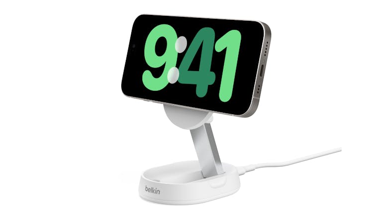 Belkin BoostCharge Pro 15W Magnetic Wireless Convertible Charging Stand with Qi2 - White