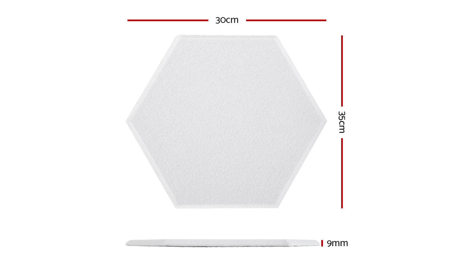 Alpha Studio Hexagonal Acoustic Absorbtion Foam 12pcs. 35 x 30 x 0.9cm - White