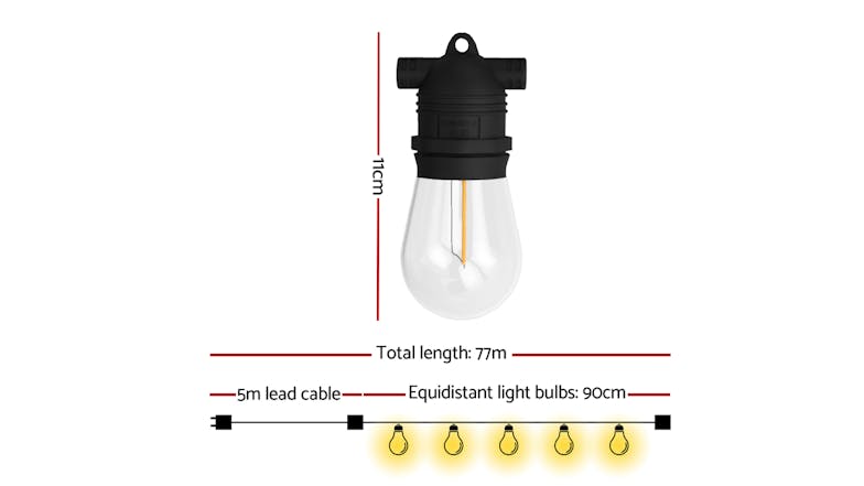 New Aim Outdoor LED String Fairy Festoon Lights 77m