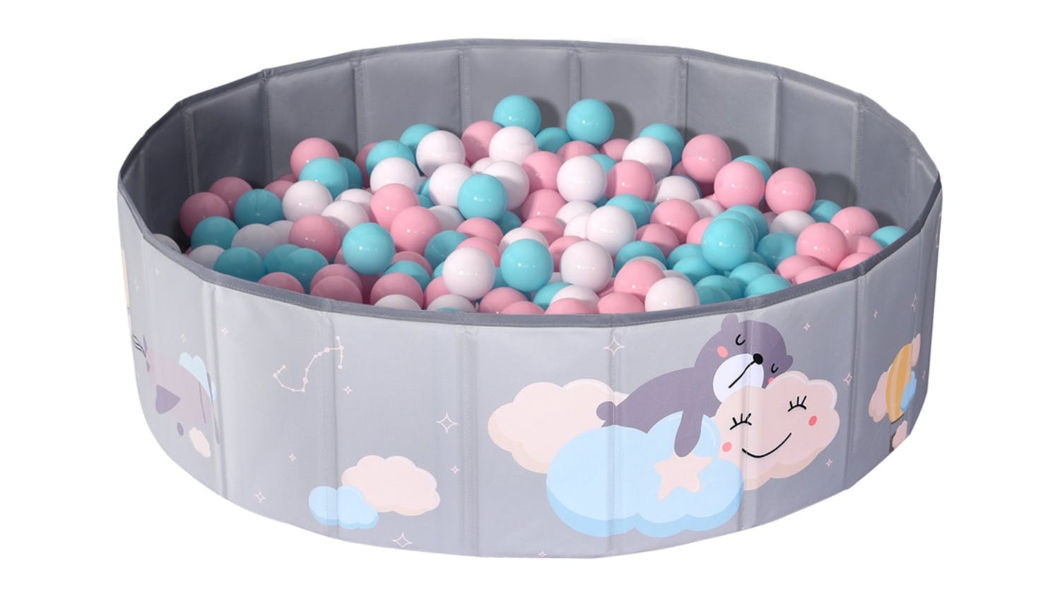 Keezi Kids Collapsable Ball Pit - Grey Otters