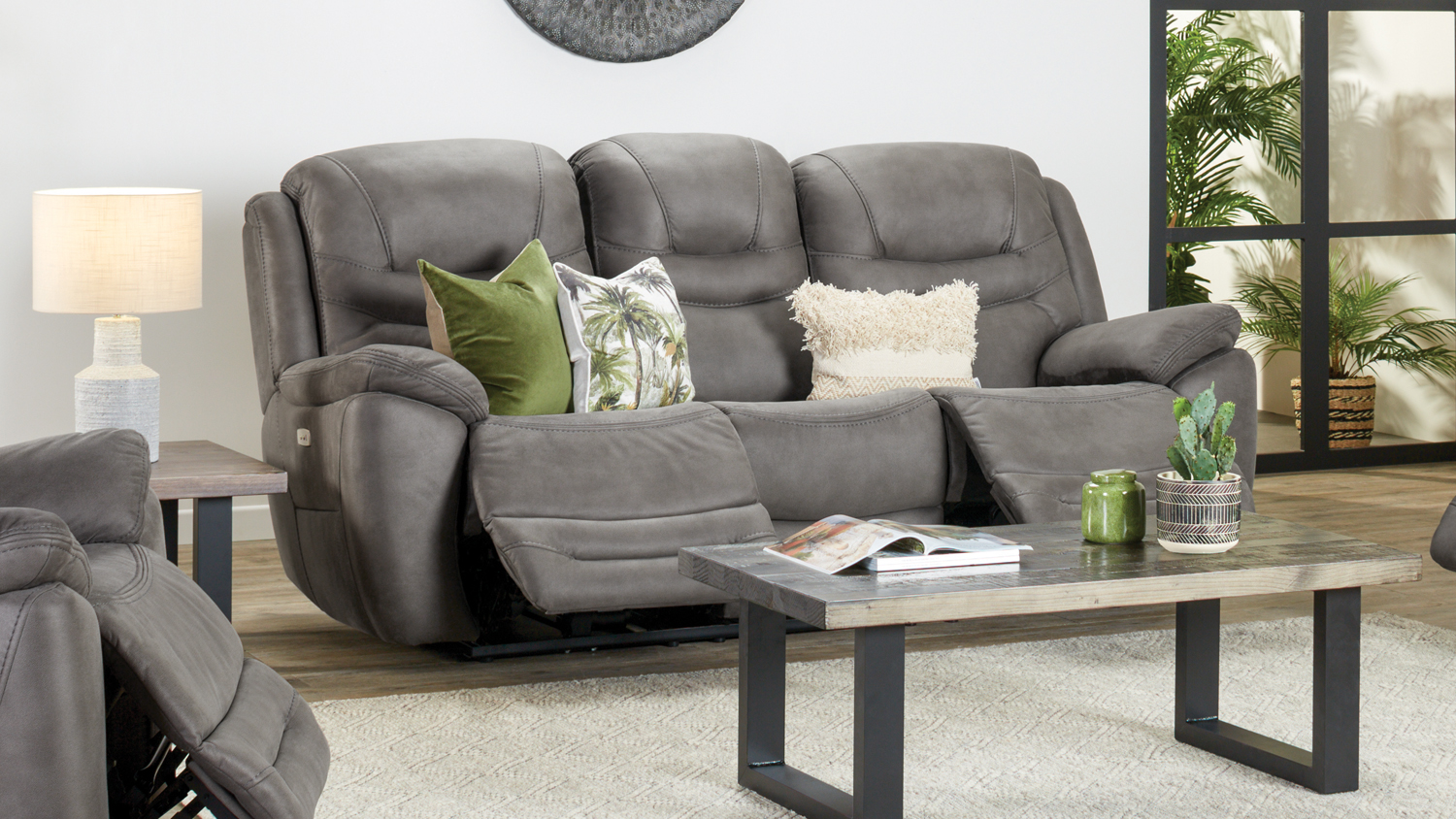 Bundaberg 3 Seater Fabric Electric Recliner Sofa