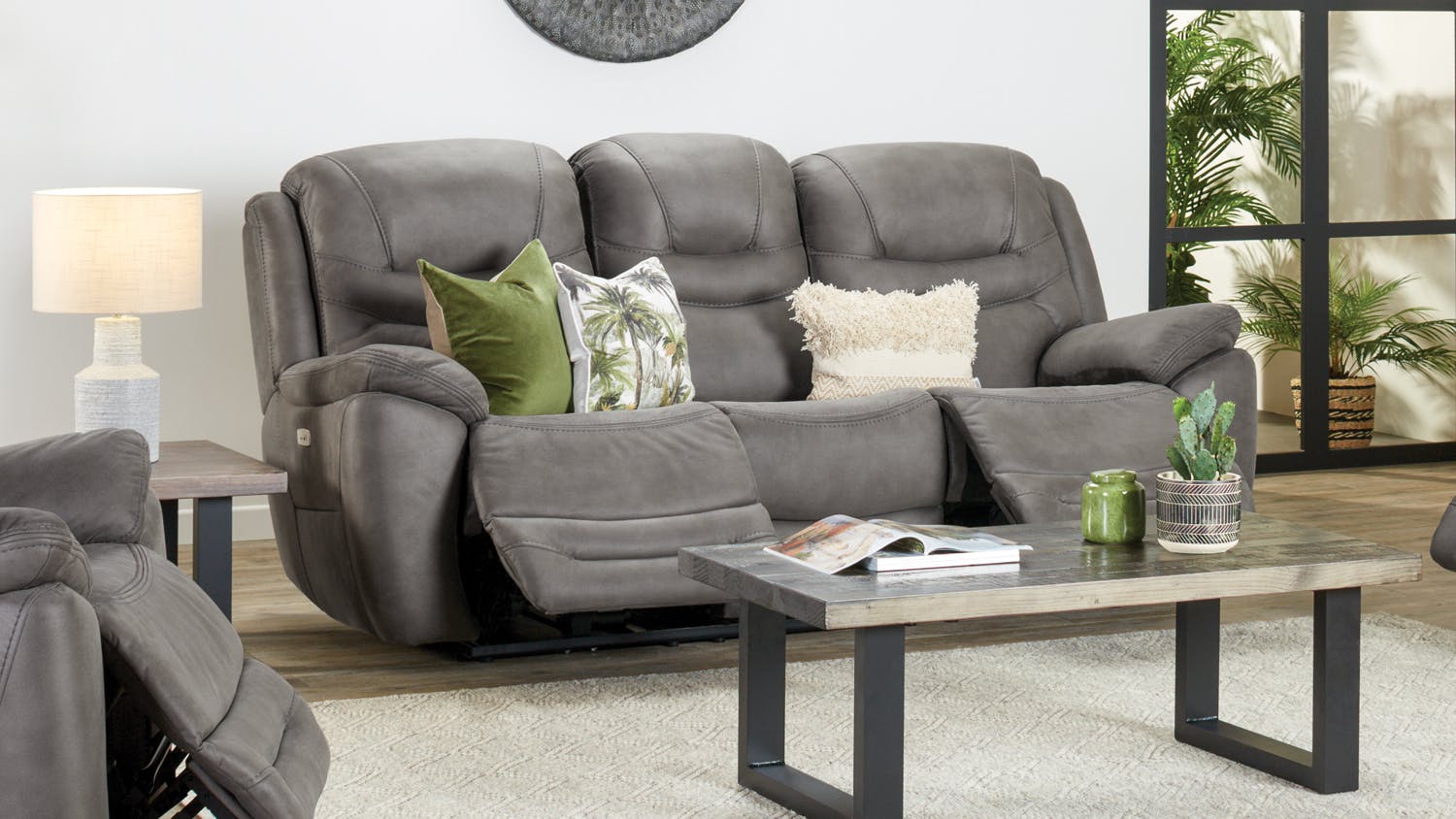 Bundaberg 3 Seater Fabric Recliner Sofa