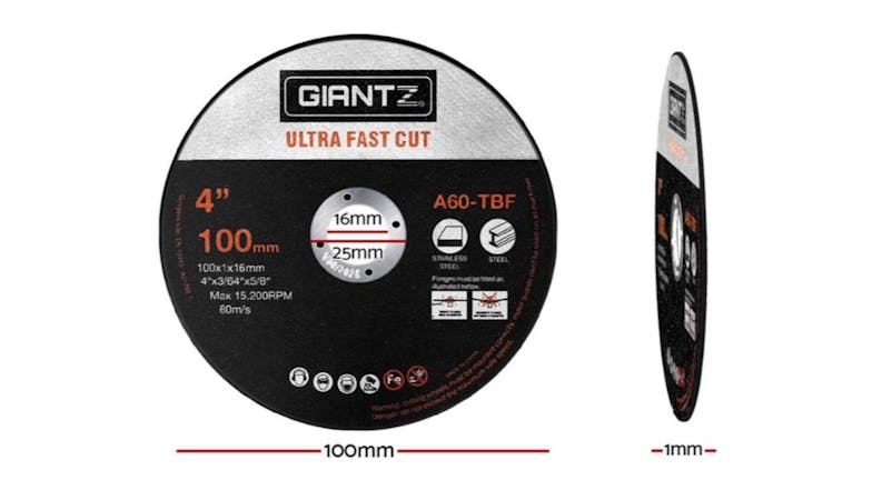 Giantz Ultra Fast Metal Cutting Disks 100pcs. - 100mm