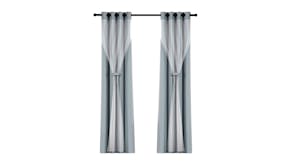 Artiss Multi-Layer Eyelet Sheer Curtains with Blackout Lining 132 x 242cm 2pcs. - Light Grey