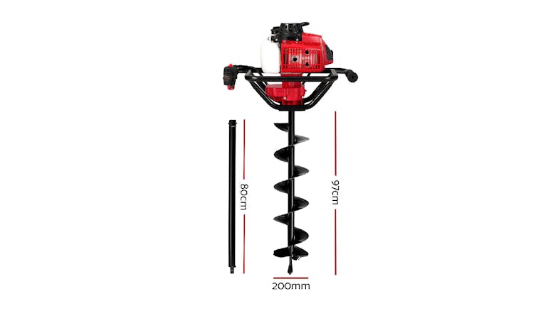 Giantz Post Hole Auger 92cc - Red/Black