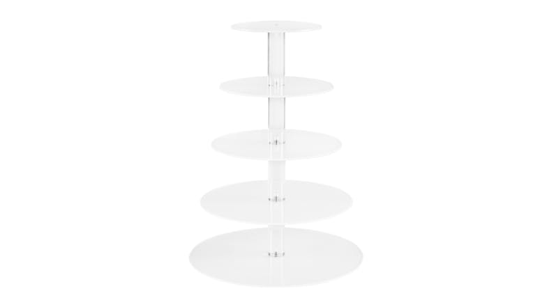 5-Star Chef 5-Tier Acryllic Cake Display Stand - White