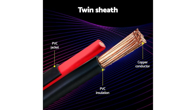 Giantz Twin Core Dual Sheath Electrical Cable 2.5mm x 10m