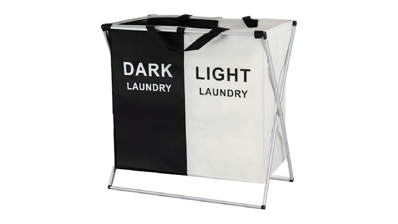 Artiss Colour Sort Dual Compartment Laundry Hamper - Dark/Light