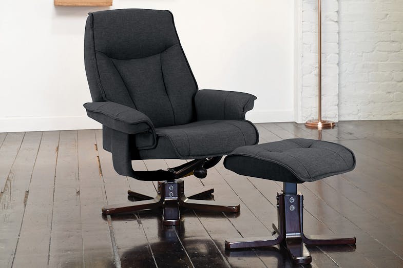 Locarno Fabric Recliner Chair and Footstool