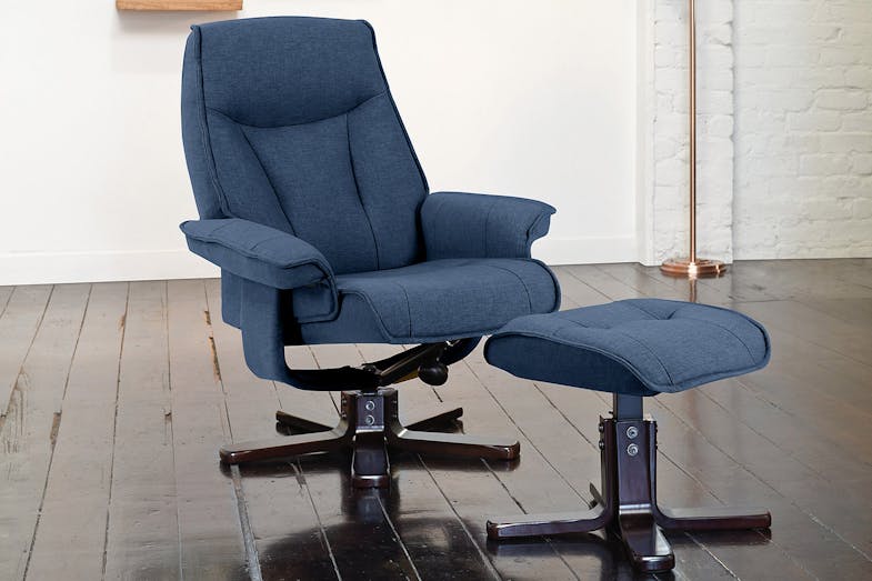 Locarno Fabric Recliner Chair and Footstool