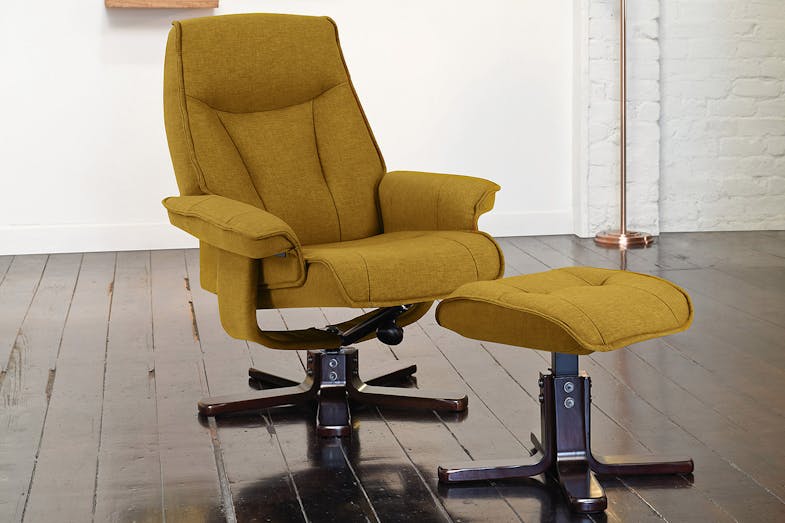 Locarno Fabric Recliner Chair and Footstool