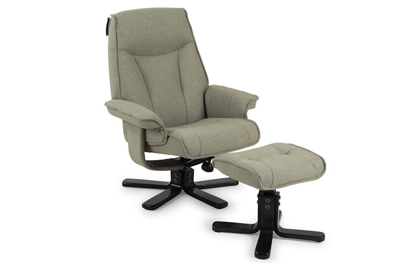 Locarno Fabric Recliner Chair and Footstool