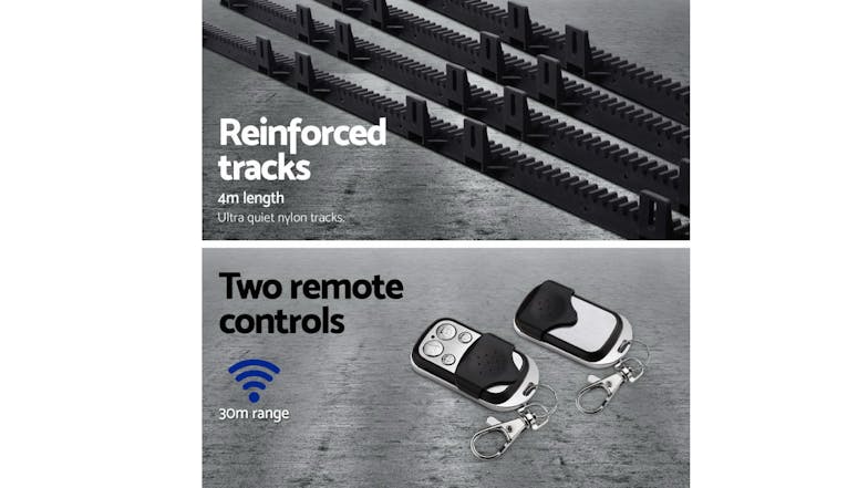 Lockmaster Electronic Sliding Gate Opener Kit with Rails 1000kg 4m