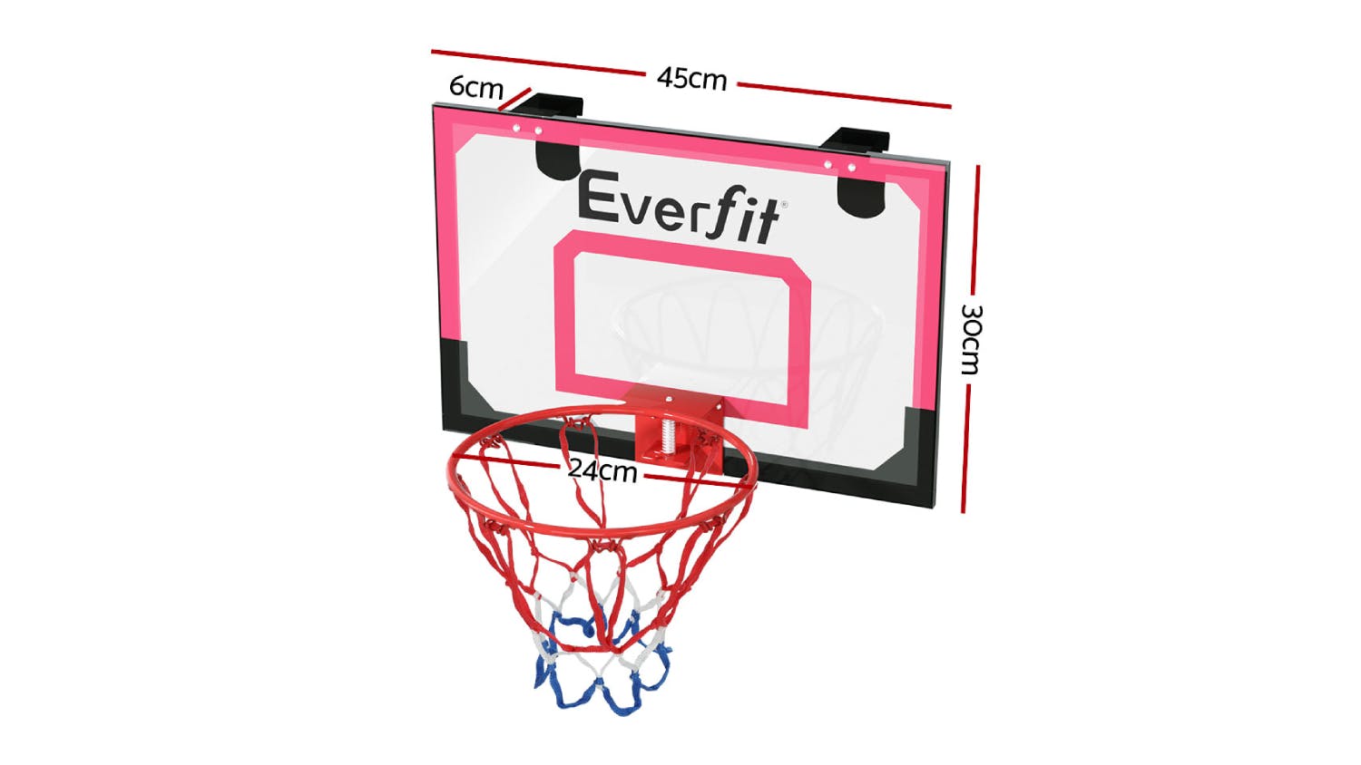 Everfit Mini Basketball Hoop with Backboard 58.5cm - Red/Black
