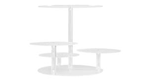 5-Star Chef 4-Tier Acrylic Cake Display Stand - White