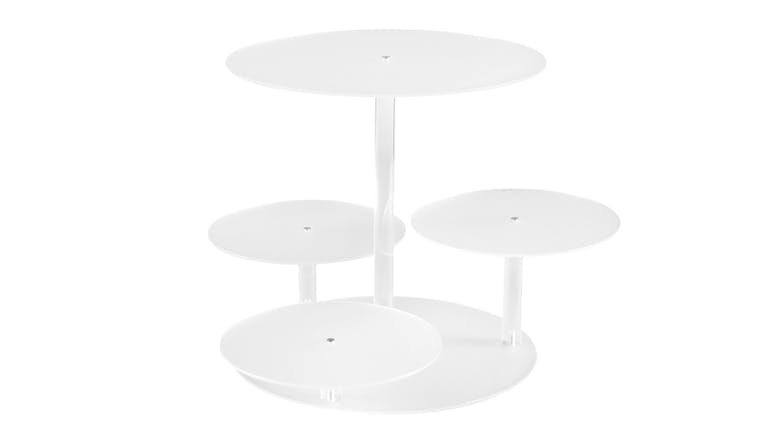 5-Star Chef 4-Tier Acrylic Cake Display Stand - White