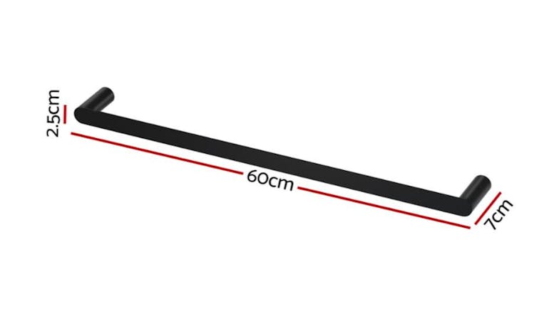 Devanti Single Rung Towel Rail 600mm - Matte Black