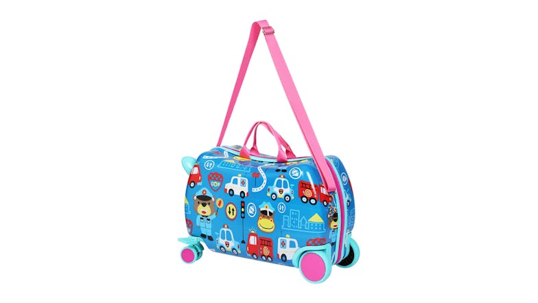 Wanderlite Kids' Ride-On Luggage with Wheels 43cm - Emergency Services