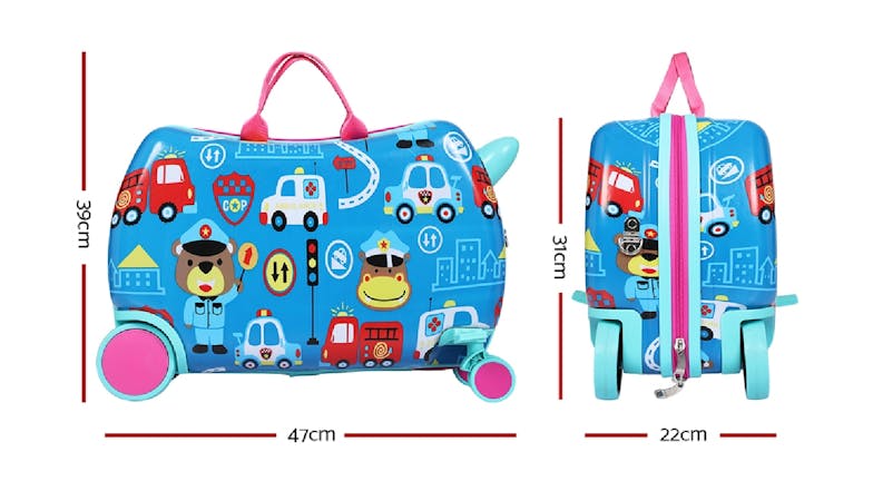 Wanderlite Kids' Ride-On Luggage with Wheels 43cm - Emergency Services