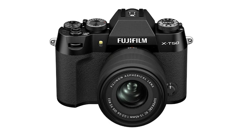 Fujifilm X-T50 Mirrorless Camera (Black) with XC 15-45mm f/3.5-5.6 OIS PZ Lens